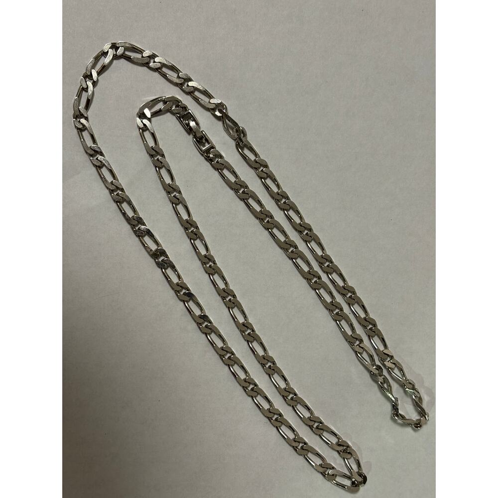 Vintage Monet Chunky Chain Necklace Silver Tone 28" Long